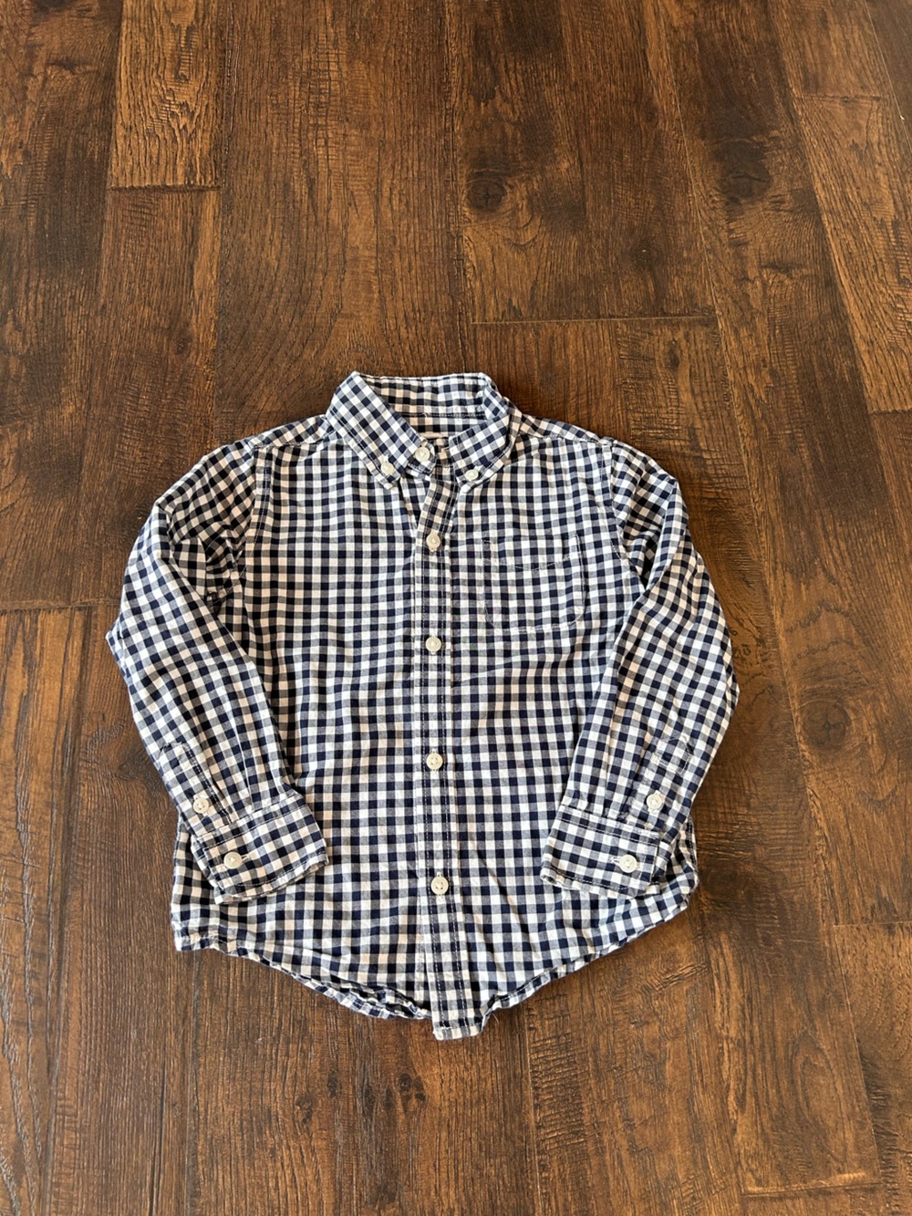 Janie and Jack Navy and White Gingham Button-Down Shirt